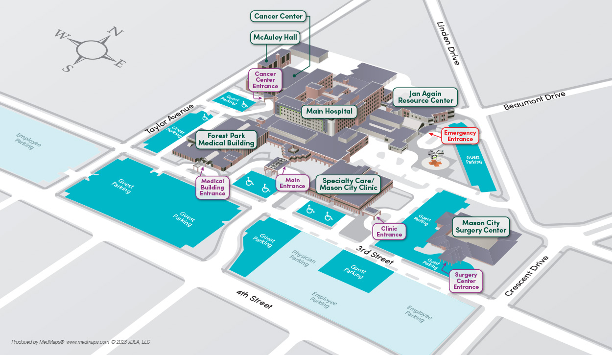 MercyOne North Iowa Map